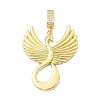 Brass Micro Pave Clear Cubic Zirconia Pendants KK-F940-02G-1