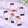 Opaque Acrylic Tube and Round Beaded Stretch Bracelets BJEW-JB14455-1