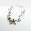 Alloy Crystal Rhinestone Flower Bib Necklaces for Women WGBAD31-01-5