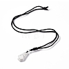 Natural Howlite Hexagon Pendant Necklace with Nylon Cord NJEW-G094-A09-5