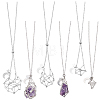 6Pcs 3 Styles 304 Stainless Steel Empty Macrame Pouch Star Moon Pendant Cable Chain Necklace Making NJEW-SC0001-87-1