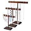 3 Sets 3 Styles T-Bar Wood Bracelet Organizer Display Stands BDIS-PH0001-10-1