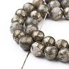 Natural Pyrite Beads Strands X-G-G839-01-10mm-2