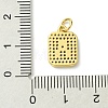 Rack Plating Brass Micro Pave Clear Cubic Zirconia Charms KK-G501-01A-G-3
