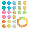  72Pcs 12 Colors  Luminous Hexagon Food Grade Silicone Beads SIL-TA0001-36-3