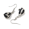 Natural Black Stone Dangle Earrings EJEW-XCP0001-26-2