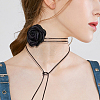 1Pc Gothic Polyester Rose Flower Collar Choker Necklaces for Women Bride Wedding Party NJEW-CN0001-22-7