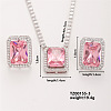 Women's Glass Rectangle Necklace & Earrings Set for Fashionable Look LO8107-3-1