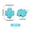 20Pcs Dyed Synthetic Turquoise Pendants PALLOY-TADJ00005-4