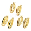 Two-layer Oval Brass Enamel Hoop Earrings EJEW-S252-03D-G-5