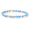 Acrylic & Brass Round Beaded Stretch Bracelets for Women QH9585-3-1