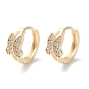 Brass Micro Pave Clear Cubic Zirconia Hoop Earrings EJEW-C121-06G-1