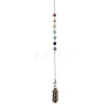 Mixed Synthetic & Natural Round Gemstone Pointed Dowsing Pendulums PALLOY-JF02455-02-3