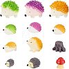 Hedgehog Shape Resin Animal Model Ornaments DJEW-FH0001-08-1