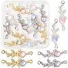 12Pcs 6 Colors Alloy & Glass Butterfly Connector Charms FIND-FS0004-08-1