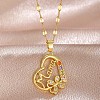 Mother's Day Brass Pave Cubic Zirconia Mama Heart with Butterfly Pendant 304 Stainless Steel Dapped Chain Necklaces for Women WG2F4E4-01-2