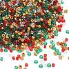 4 Colors Christmas 12/0 Glass Round Seed Beads SEED-X0058-01B-1