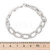 Brass Micro Pave Clear Cubic Zirconia Curb Chain Bracelets for Women BJEW-A034-04A-P-3