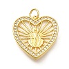 Heart Brass Cubic Zirconia Pendants KK-S508-08G-1