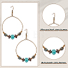 4 Pairs 4 Style Bohemia Glass & Acrylic Beaded Circle Ring Dangle Earrings EJEW-AN0002-95-3