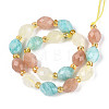 Natural Lemon Quartz & Flower Amazonite & Sunstone Beads Strands G-N358-04A-08-3