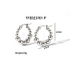 304 Stainless Steel Round Beaded Hoop Earrings for Women SN2323-2-1