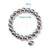 SUNNYCLUE Silver Plate Non-magnetic Synthetic Hematite Round Beads Stretch Bracelets BJEW-PH0001-10mm-21-3