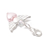 Opaque Acrylic Heart Angel Pendant Decorations HJEW-JM04528-5
