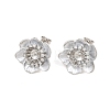 Brass Micro Pave Cubic Zirconia Stud Earring Findings CU-CBAA5EE-04P-01-1