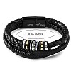 Word Love You Forever Braided Leather Triple Layer Multi-strand Bracelet JB750A-3