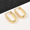 Rectangle Brass Cubic Zirconia Hoop Earrings EJEW-A156-16A-G-1