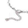 304 Stainless Steel Wave Link Chain Anklets AJEW-AN00641-02-4