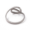 201 Stainless Steel Wave Finger Ring RJEW-J051-31P-3