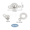 10Pcs Brass Snap Clasps KK-UN0001-73-3