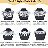 6Pcs 6 Styles Polyester Embroidery Lace Collar AJEW-CY0002-84-2
