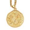 Brass Clear Cubic Zirconia Curb Chain Constellation Pendant Medal Necklaces for Women NJEW-U010-01G-01-1