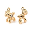 Brass Micro Pave Clear Cubic Zirconia Charms KK-C155-25G-2