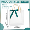 Transparent Frosted PVC Plastic Gift Tote Bags with Green Ribbon ABAG-WH0048-68A-2