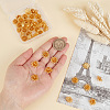 40Pcs Brass Bead Caps KK-PH0015-25G-3