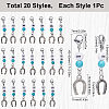 20Pcs Synthetic Turquoise Locking Pendant Stitch Markers HJEW-SC00037-2