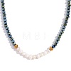 Fashion Natural Freshwater Pearl & Faceted Rondelle Glass Beaded Necklaces for Women AX4759-3-1