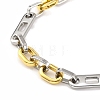 201 Stainless Steel Oval Links Chain Necklace NJEW-F22-39G-GP-3