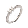 S925 Sterling Silver Adjustable Letter Rings for Women RJEW-M068-01P-W-2