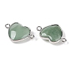 Natural Green Aventurine Love Heart Pendants G-T138-205I-P-2