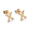 Ion Plating(IP) 304 Stainless Steel Stud Earrings STAS-Z028-A-02G-1