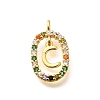 Brass Micro Pave Cubic Zirconia Pendants ZIRC-P123-01G-C02-1