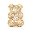 Brass Micro Pave Cubic Zirconia Slide Charms ZIRC-I068-01G-A-1