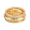 Brass Micro Pave Cubic Zirconia Plain Band Finger Rings for Women RJEW-P160-01D-G-4