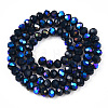 Electroplate Opaque Solid Color Glass Beads Strands EGLA-A034-P10mm-L22-2
