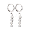 304 Stainless Steel Natural Mixed Stone Column Leverback Earrings EJEW-JE06520-4